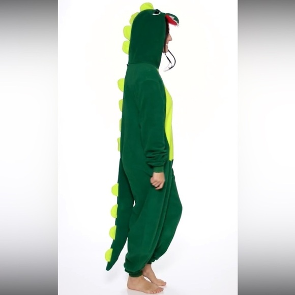 NWT Funziez! Slim Fit Adult Onesie - green dinosaur Cosplay Suit unisex - Picture 6 of 8